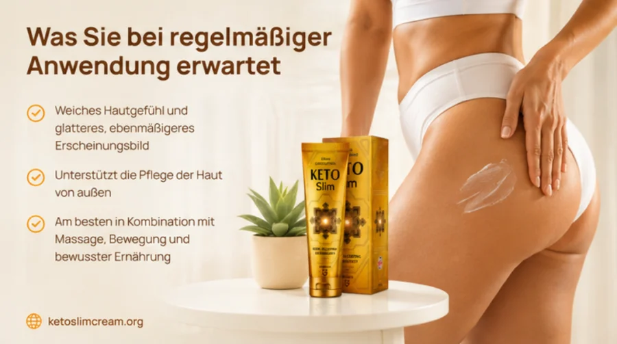 KetoSlim Cream — Anwendung an den Problemzonen der Haut