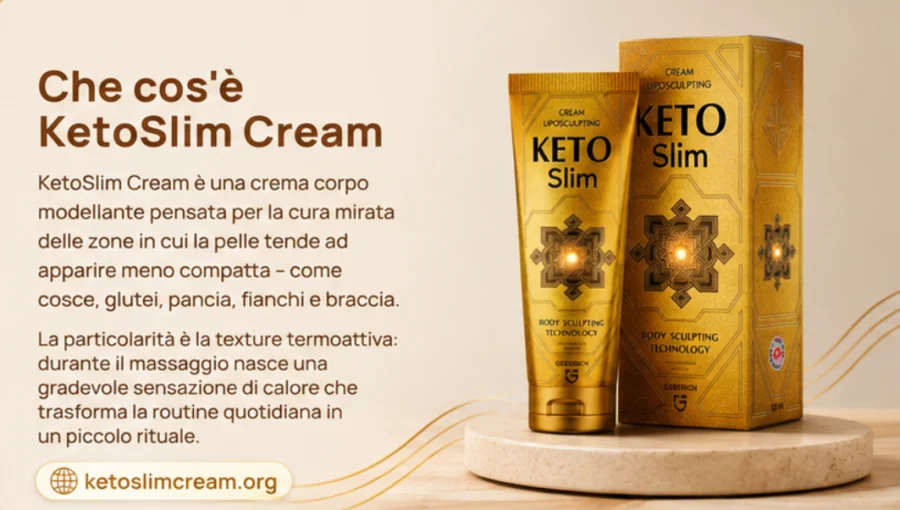 KetoSlim Cream — modellierende Körpercreme, Tube und Verpackung