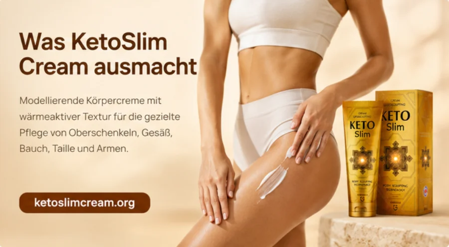 KetoSlim Cream — modellierende Körpercreme, Tube und Verpackung