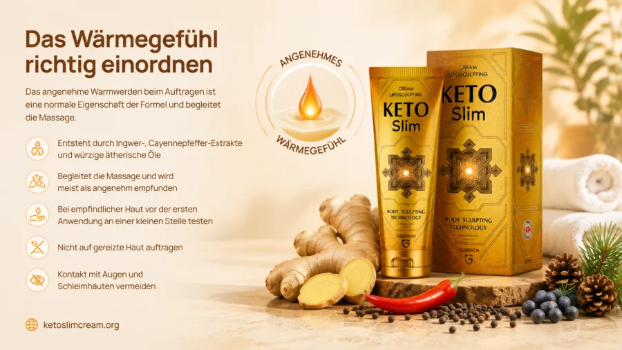 KetoSlim Cream — wärmendes Pflegegefühl beim Einmassieren